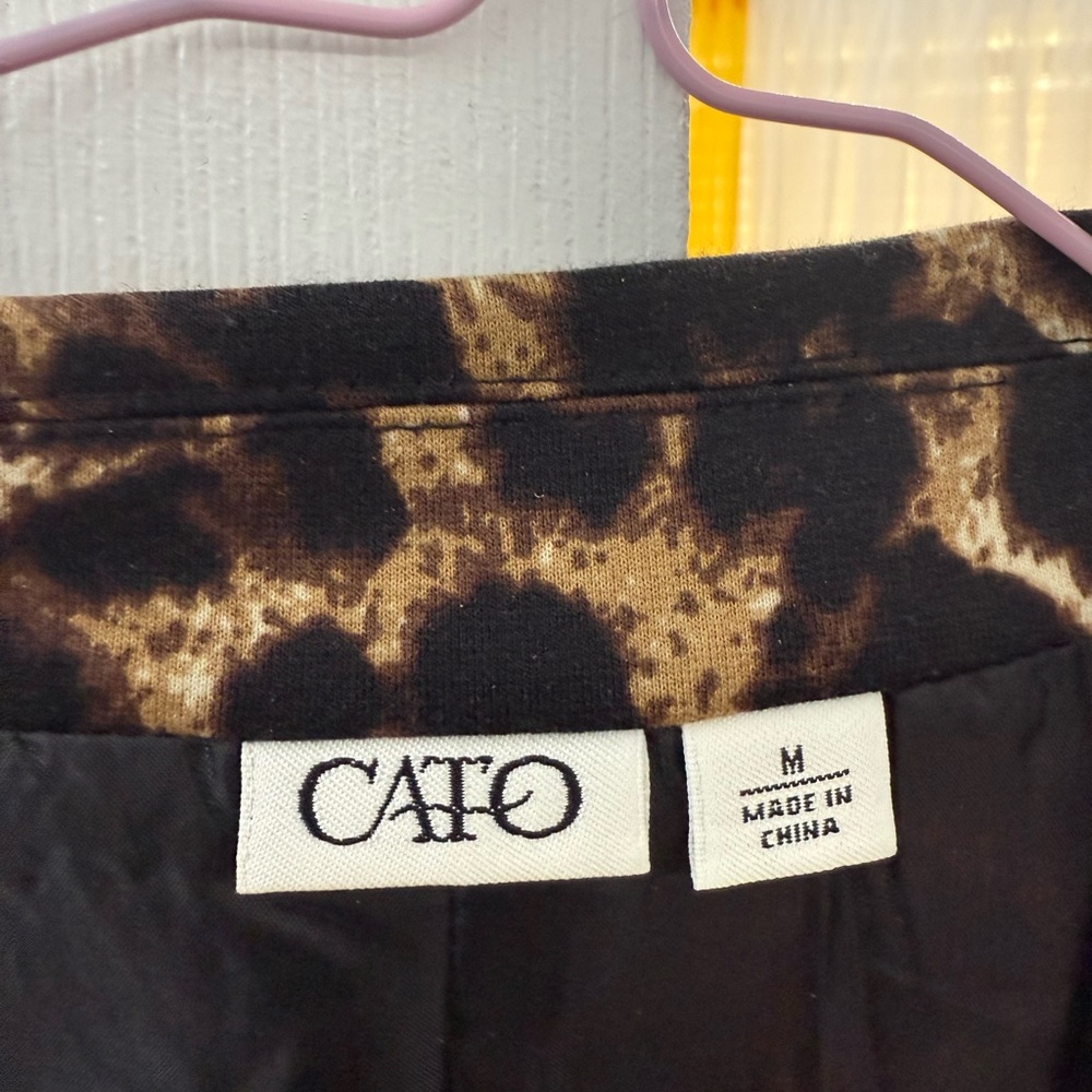 Cato Leopard Print Blazer - Black and Brown - Picture 2 of 2
